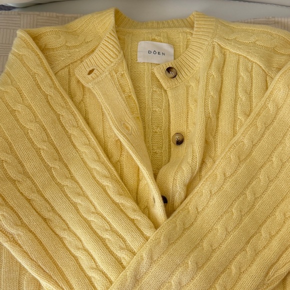Doen Yellow Cable Knit Cardigan - Picture 11 of 11